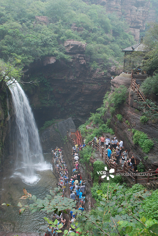河南省焦作市修武县云台山：红石峡黄龙瀑图片素材