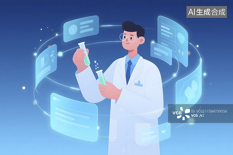 【AI数字艺术】正在做实验的科学家图片素材
