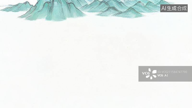 【AI数字艺术】水墨画居上-背景壁纸-淡雅山水背景图图片素材