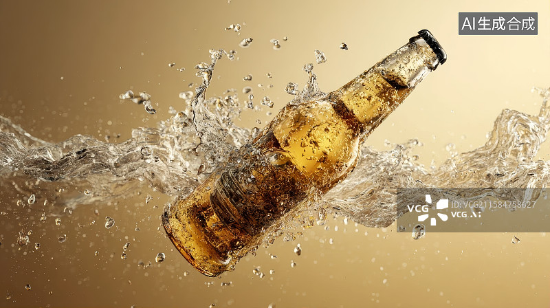 【AI数字艺术】夏季冰镇啤酒，饮料，夏天图片素材