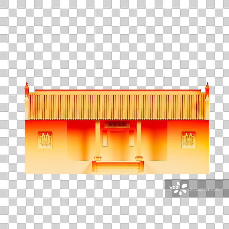 3D立体湖南长沙地标建筑长沙元素岳麗书院图片素材