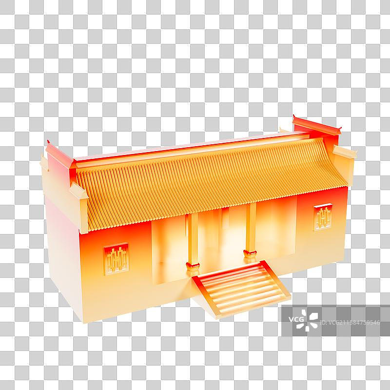 3D立体湖南长沙地标建筑长沙元素岳麗书院图片素材