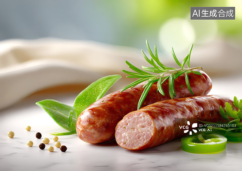 【AI数字艺术】一盘美味的香肠图片素材