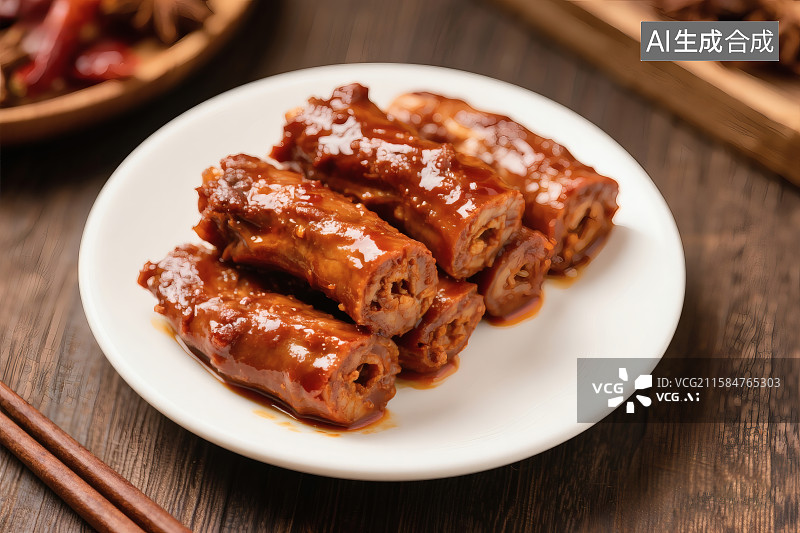 【AI数字艺术】一盘美味的卤鸭脖图片素材