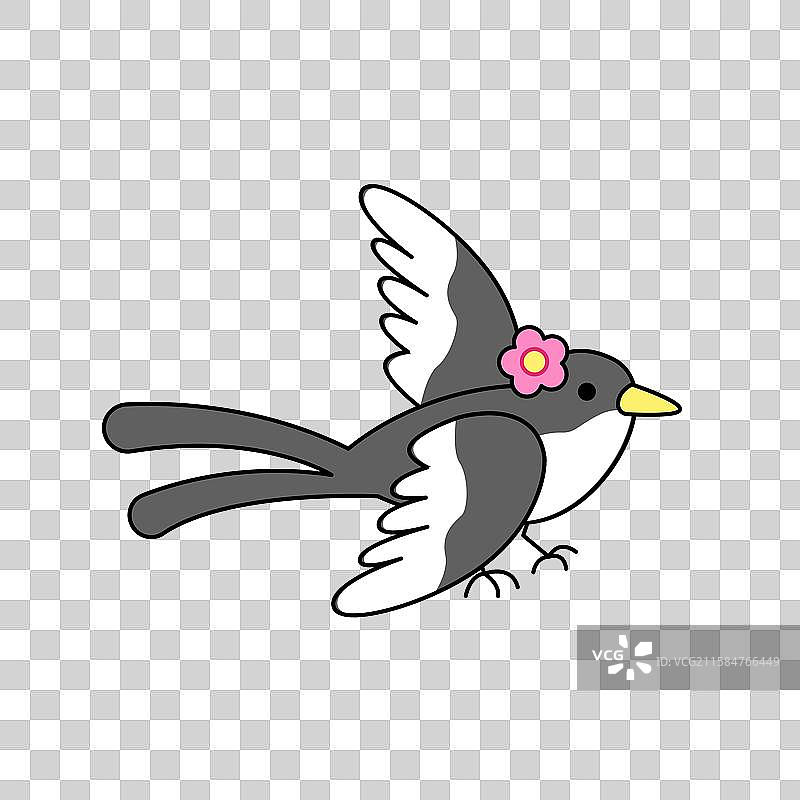 七夕节戴花的喜鹊图片素材