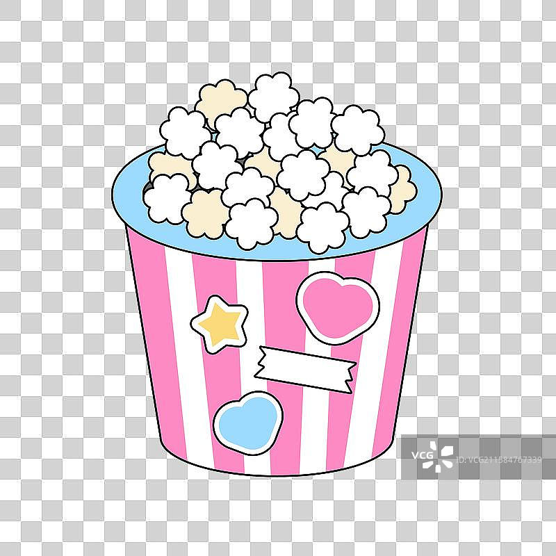 七夕节情人节一桶爆米花图片素材