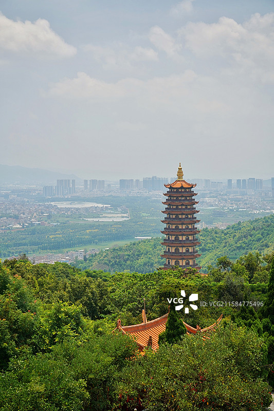 锦屏山弥勒佛景区的弥勒大佛和佛手图片素材