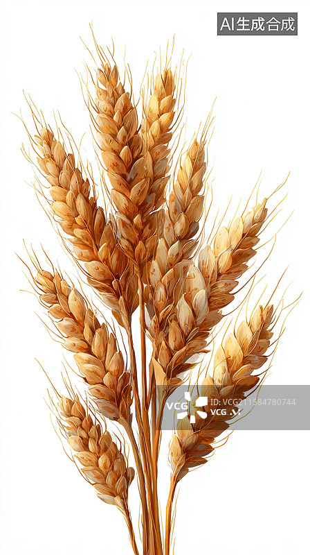 【AI数字艺术】金黄色麦穗的特写图片素材