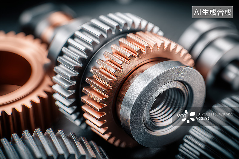 【AI数字艺术】机械齿轮特写图片素材