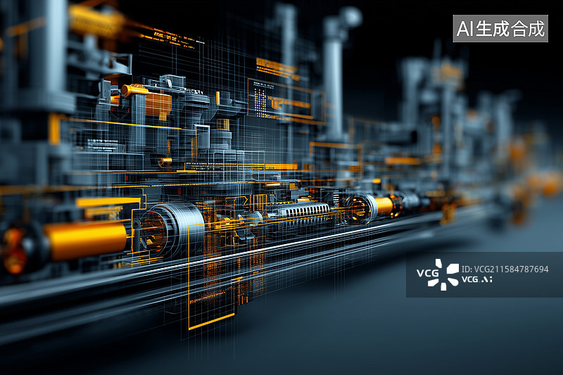【AI数字艺术】工业机械概念图图片素材