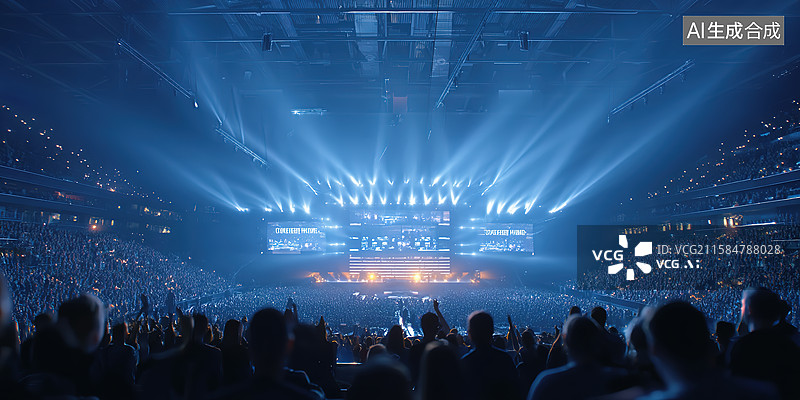 【AI数字艺术】电子游戏竞赛体育场现场直播场景图片素材