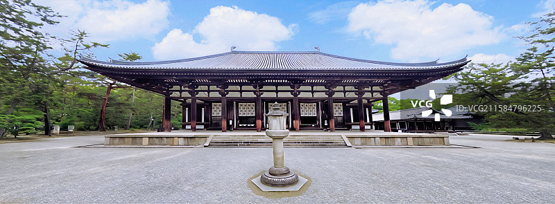 唐招提寺由鉴真大师主持建成，是日本律宗总本山，建筑具盛唐风格，文物众多，是中日文化交流的重要象征图片素材
