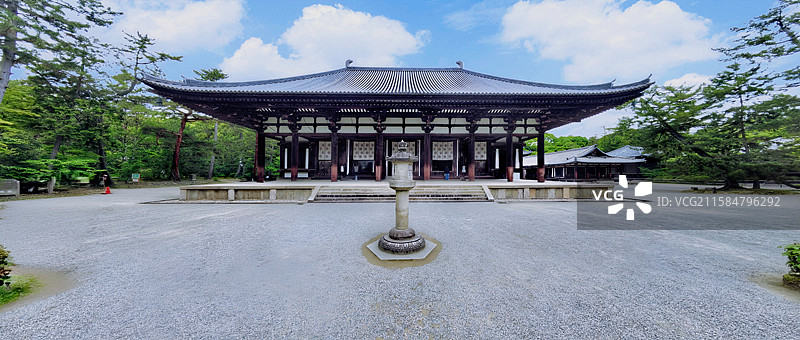 唐招提寺由鉴真大师主持建成，是日本律宗总本山，建筑具盛唐风格，文物众多，是中日文化交流的重要象征图片素材