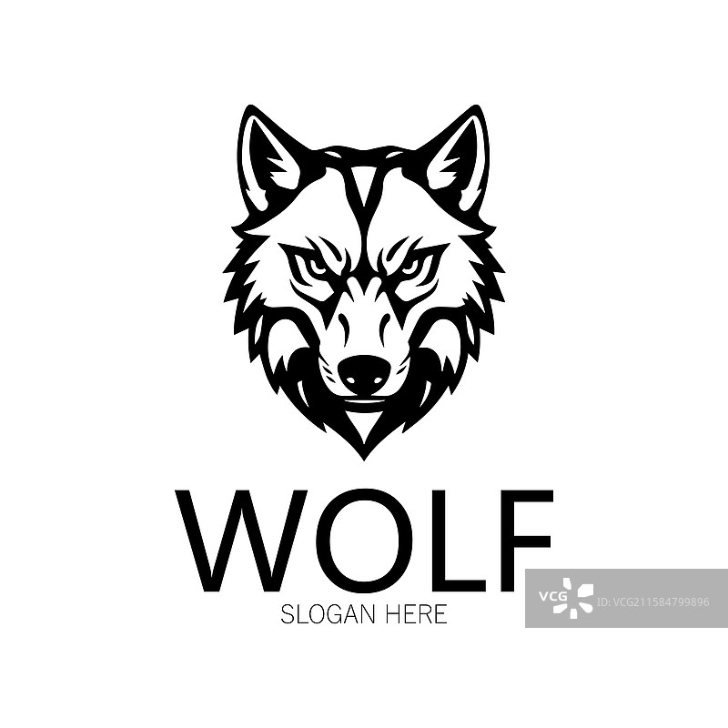 夜狼抽象标志模板设计简单图片素材