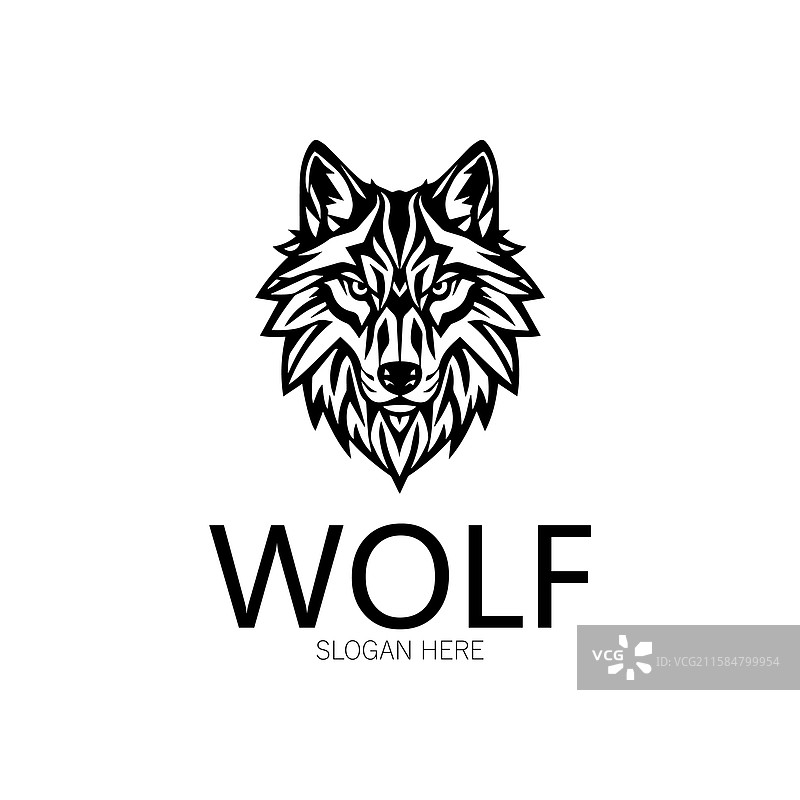 夜狼抽象标志模板设计简单图片素材