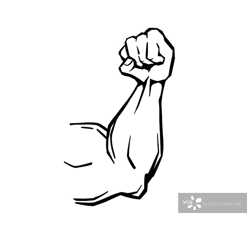 单色肌肉强壮的手臂符号图片素材