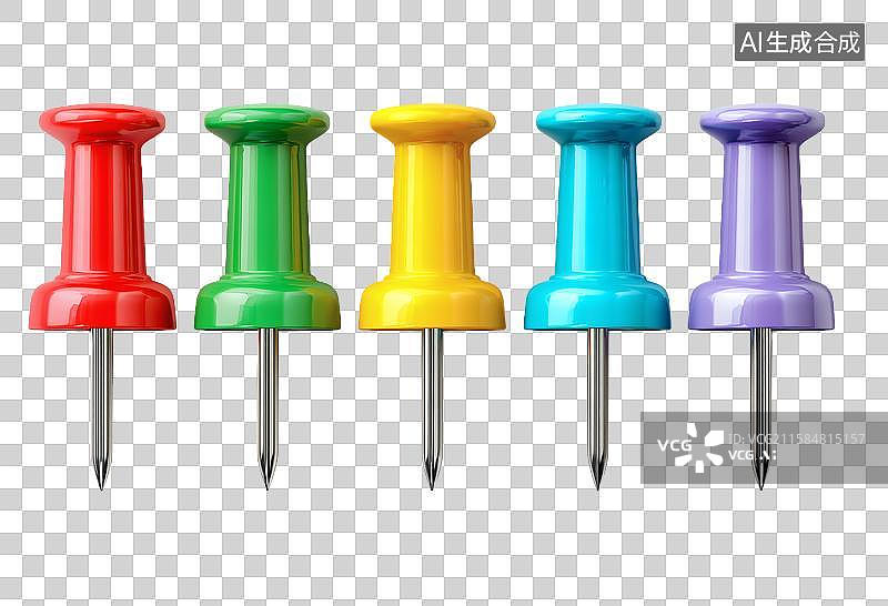 【AI数字艺术】彩色图钉的排列展示图片素材