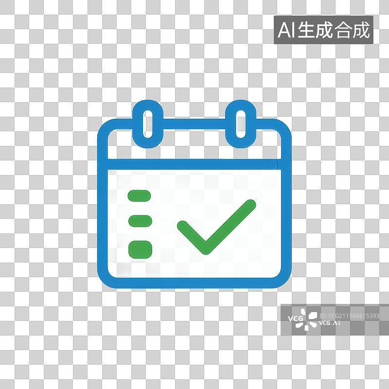 【AI数字艺术】带对勾的任务规划日历图片素材