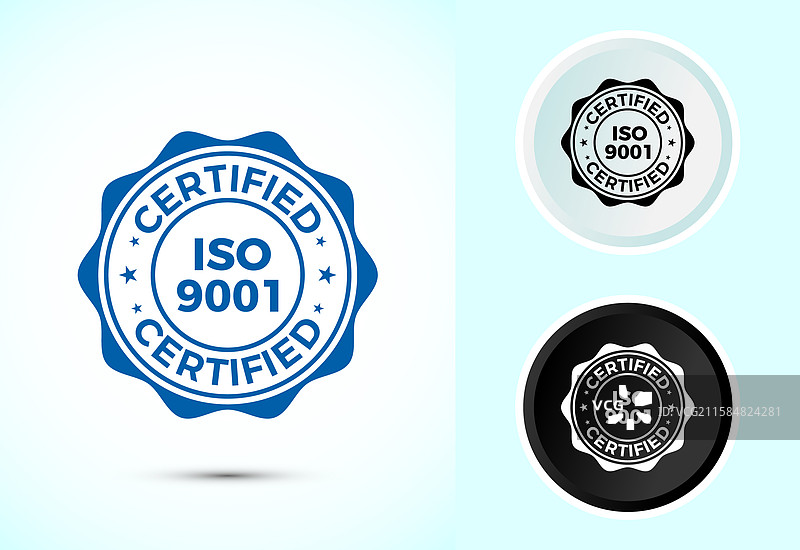 ISO 9001 认证图标设计标准质量图片素材