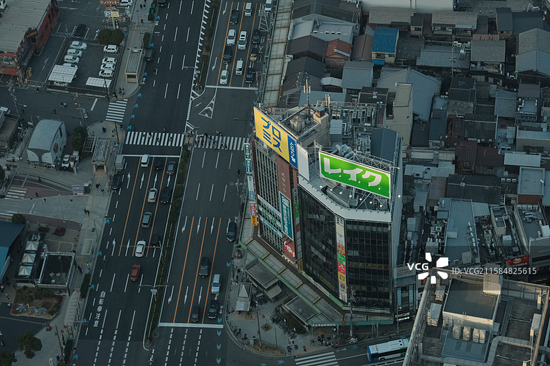 城市建筑的高角度视角大阪阿倍野Harukas300展望台图片素材