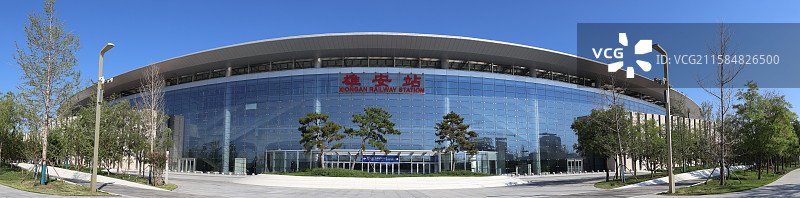 建筑风光-雄安新区-雄安高铁站现状与规划图片素材