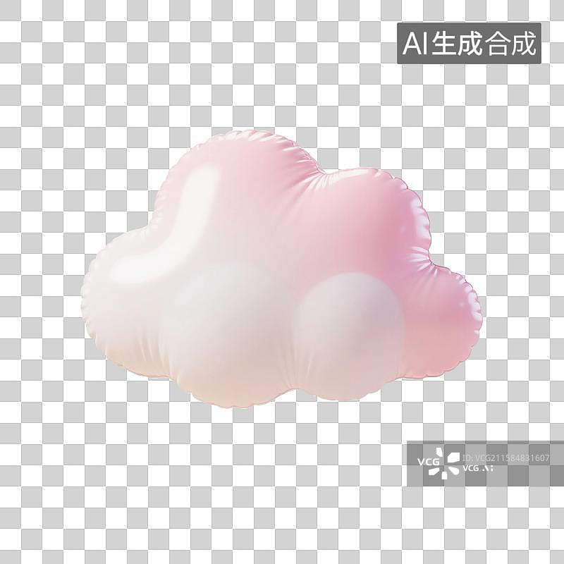 【AI数字艺术】3D渲染，膨胀充气风格，气球，祥云，云纹，白云，中秋节，新年，春节，元宵节，七夕节，免抠元素图片素材