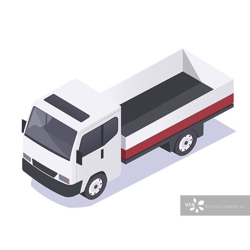 白色货车的等距图图片素材