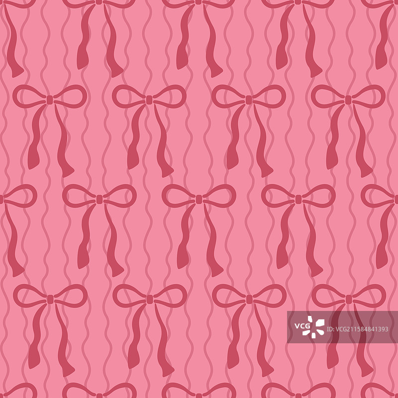 锯齿形粉色蝴蝶结褶边重复图案图片素材