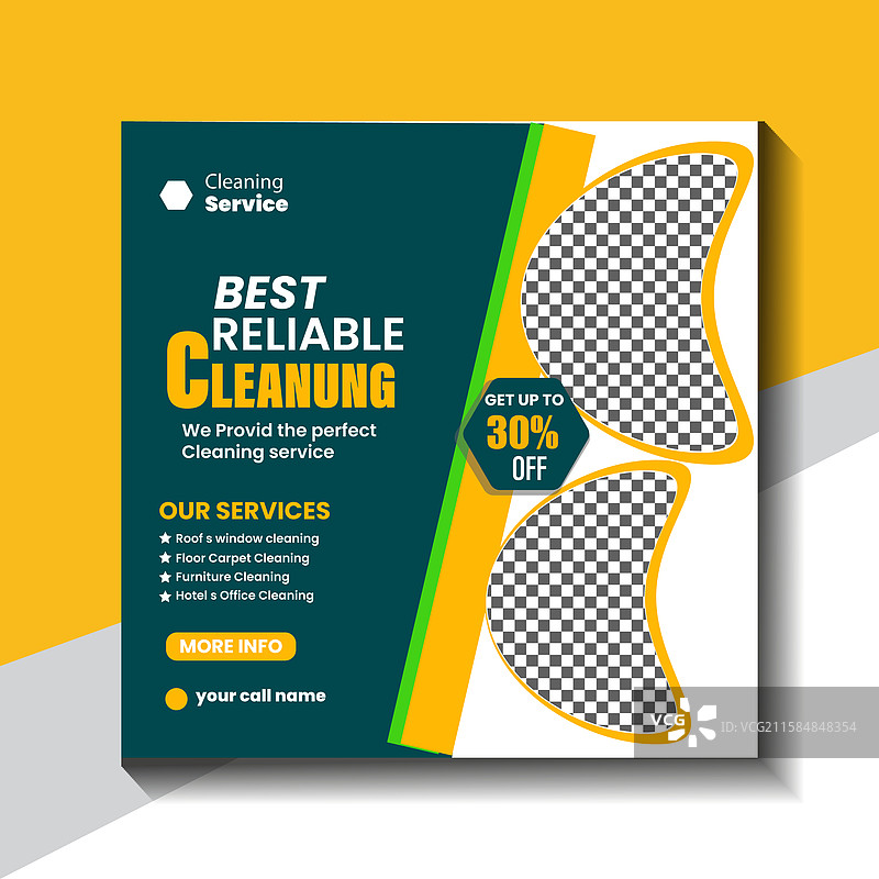 清洁服务方形传单社交媒体帖子图片素材