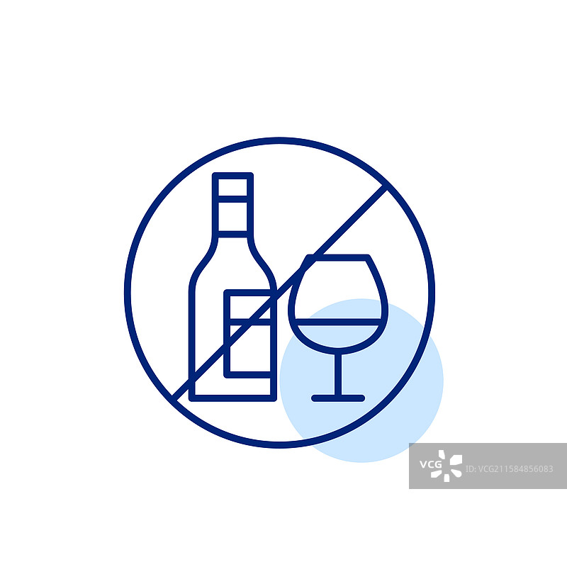 酒瓶和酒杯上有禁止标志图片素材