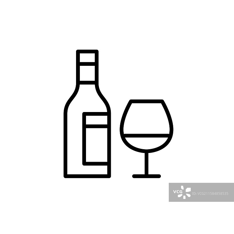 酒瓶和酒杯，酒精饮料图片素材