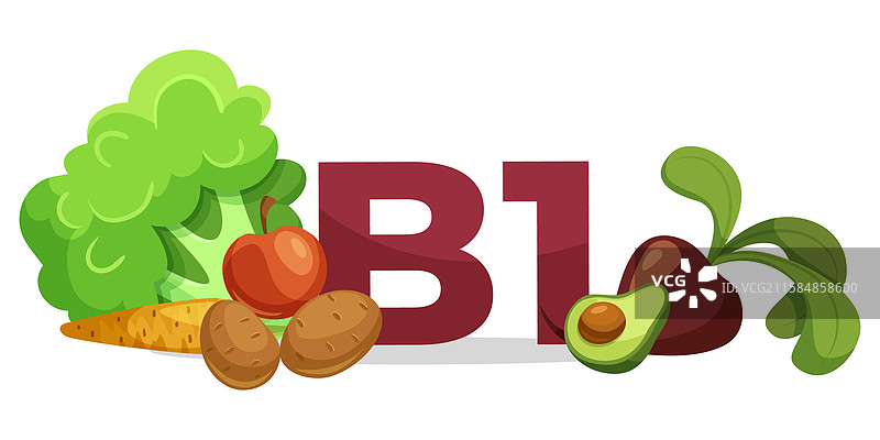 富含维生素B1的健康蔬菜来源图片素材