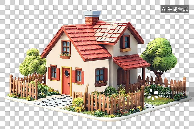 【AI数字艺术】温馨乡村小屋图片素材