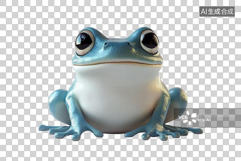 【AI数字艺术】蓝色青蛙的特写图像图片素材
