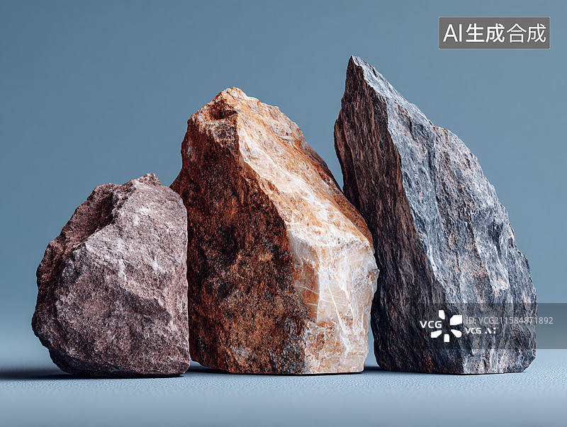 【AI数字艺术】静默的石头群像图片素材