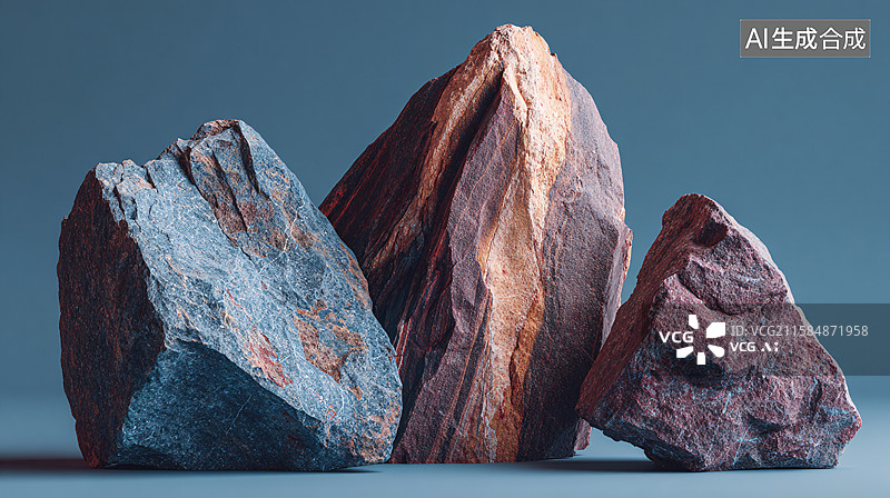【AI数字艺术】静默的石头群像图片素材