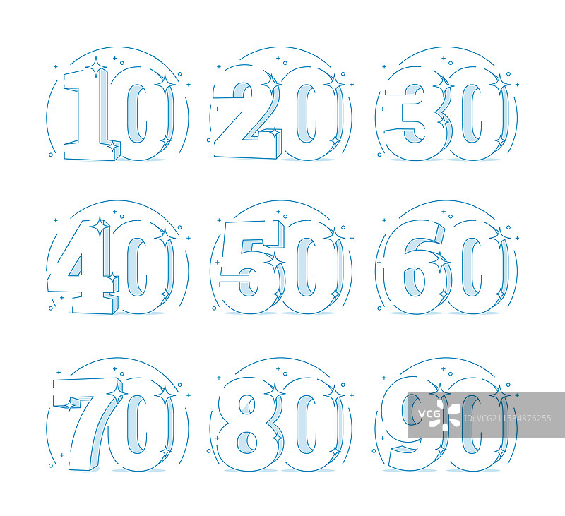 二十周年纪念的3D数字标志组合图片素材