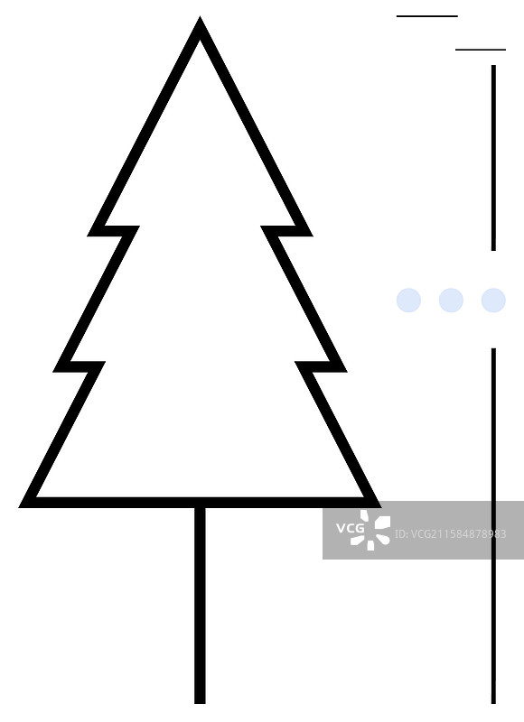 几何风格的松树，采用极简线条和点缀设计图片素材