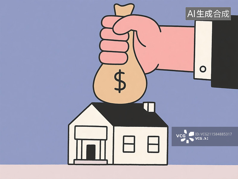 【AI数字艺术】手持钱袋子的漫画图片素材
