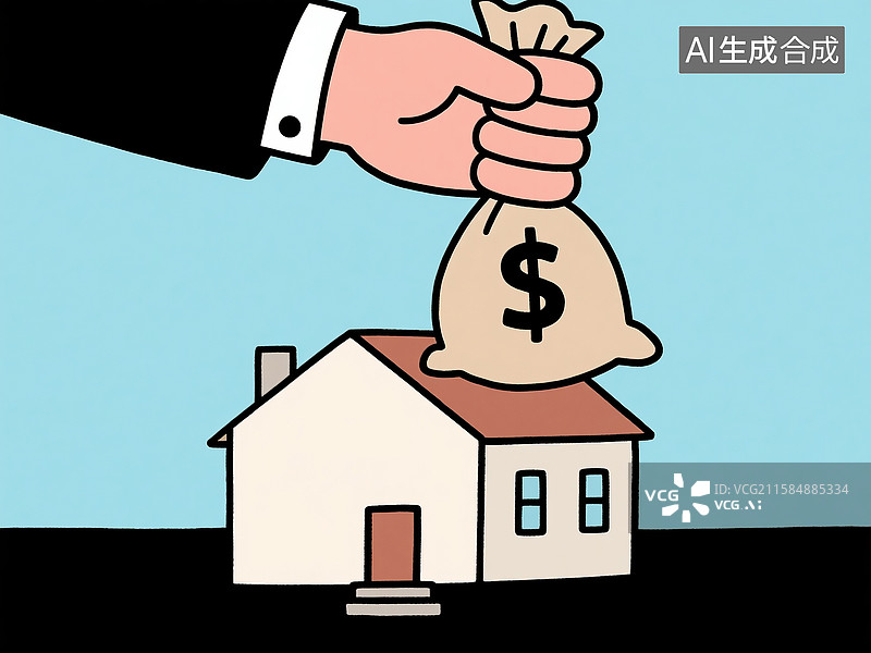 【AI数字艺术】手持钱袋子的漫画图片素材