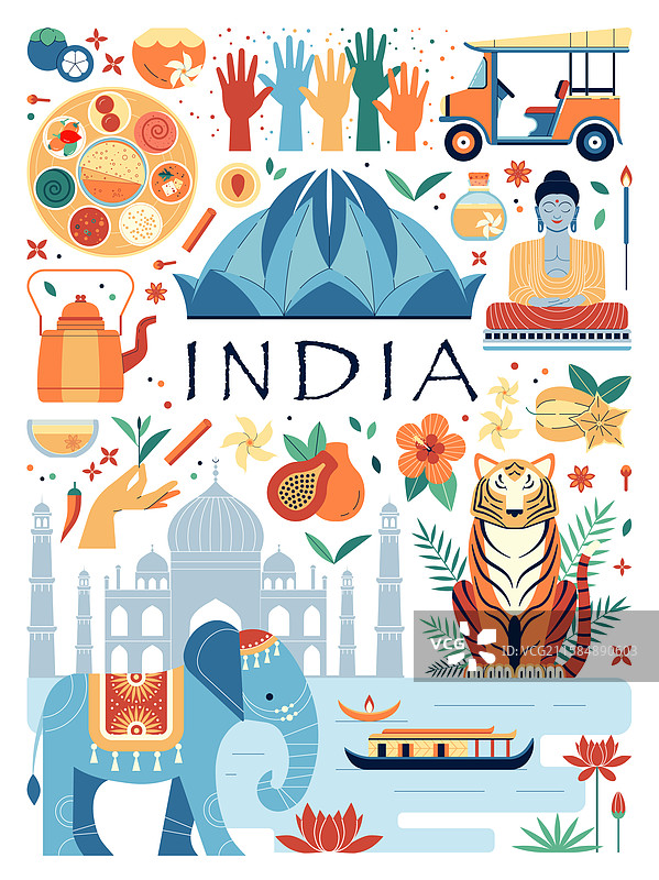 印度地标的旅行海报图片素材