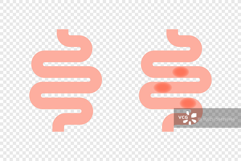 肠道和肠痛结肠炎图标图片素材