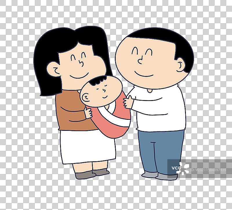 抱着孩子的夫妻家庭图片素材