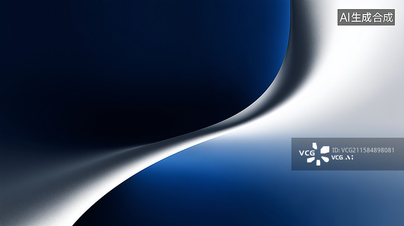 【AI数字艺术】海洋蓝渐变极简曲线艺术品图片素材