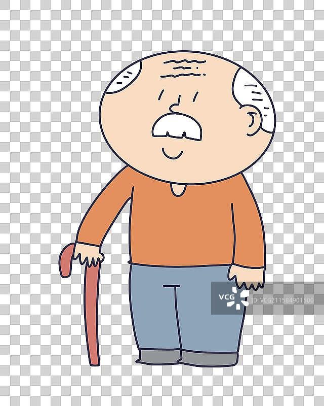 站立微笑等待的老年人图片素材