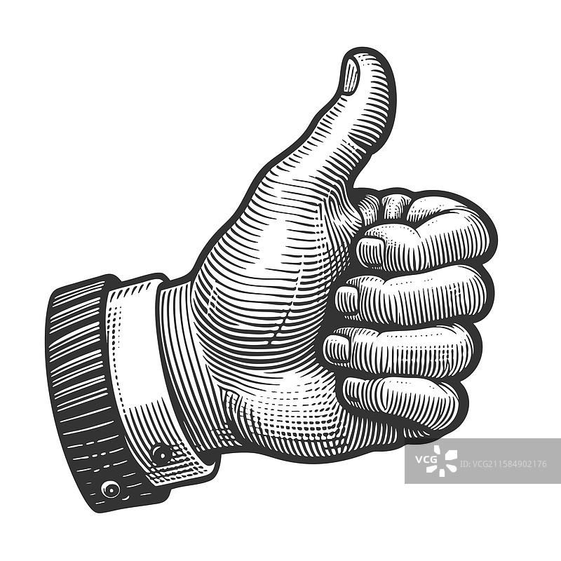 手势雕刻，竖起大拇指图片素材
