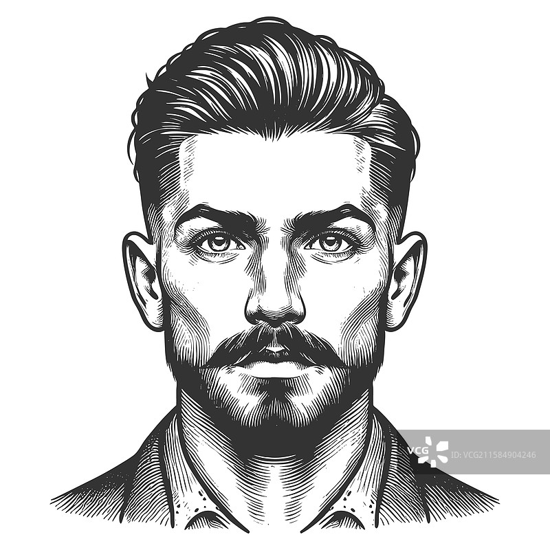 绅士肖像雕刻图片素材