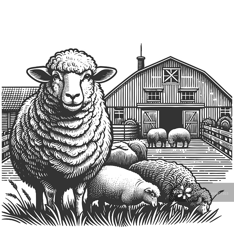 农场上的羊图片素材