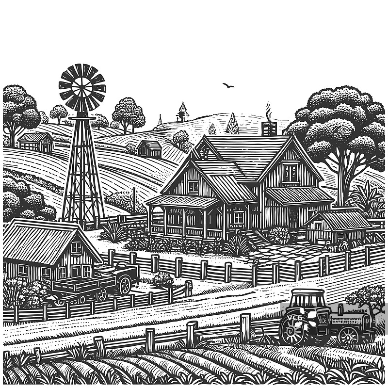 风景如画的农场景观图片素材