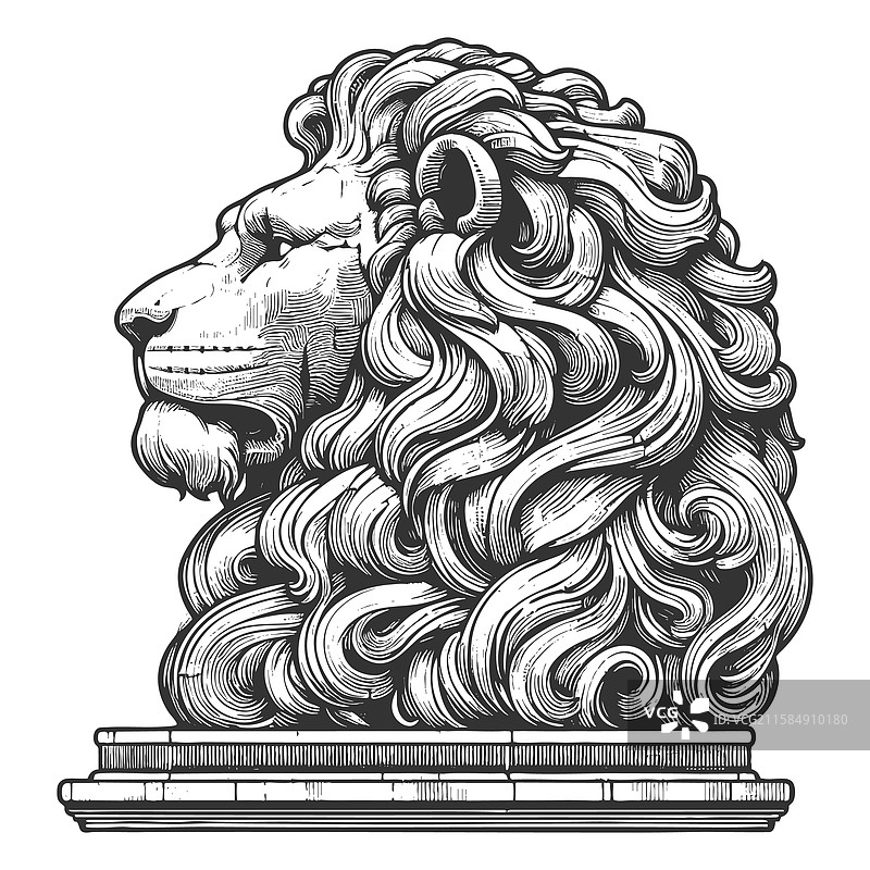 雄伟的狮子雕像图片素材